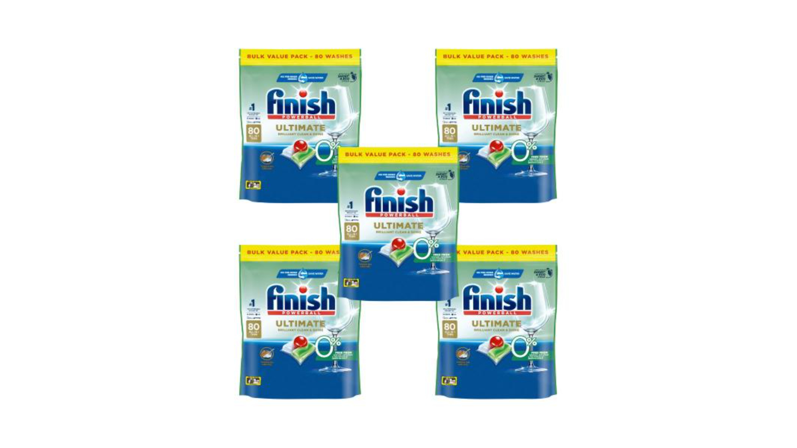 Finish 400 Tabs Ultimate Dishwasher Tablets – Pack of 5