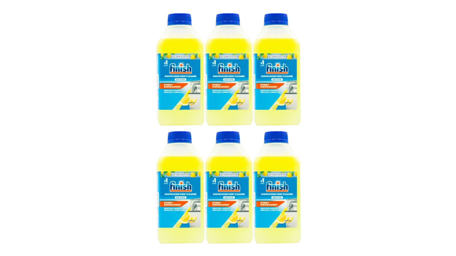 Finish 250ml Active Lemon Dishwasher Cleaner - Pack of 6