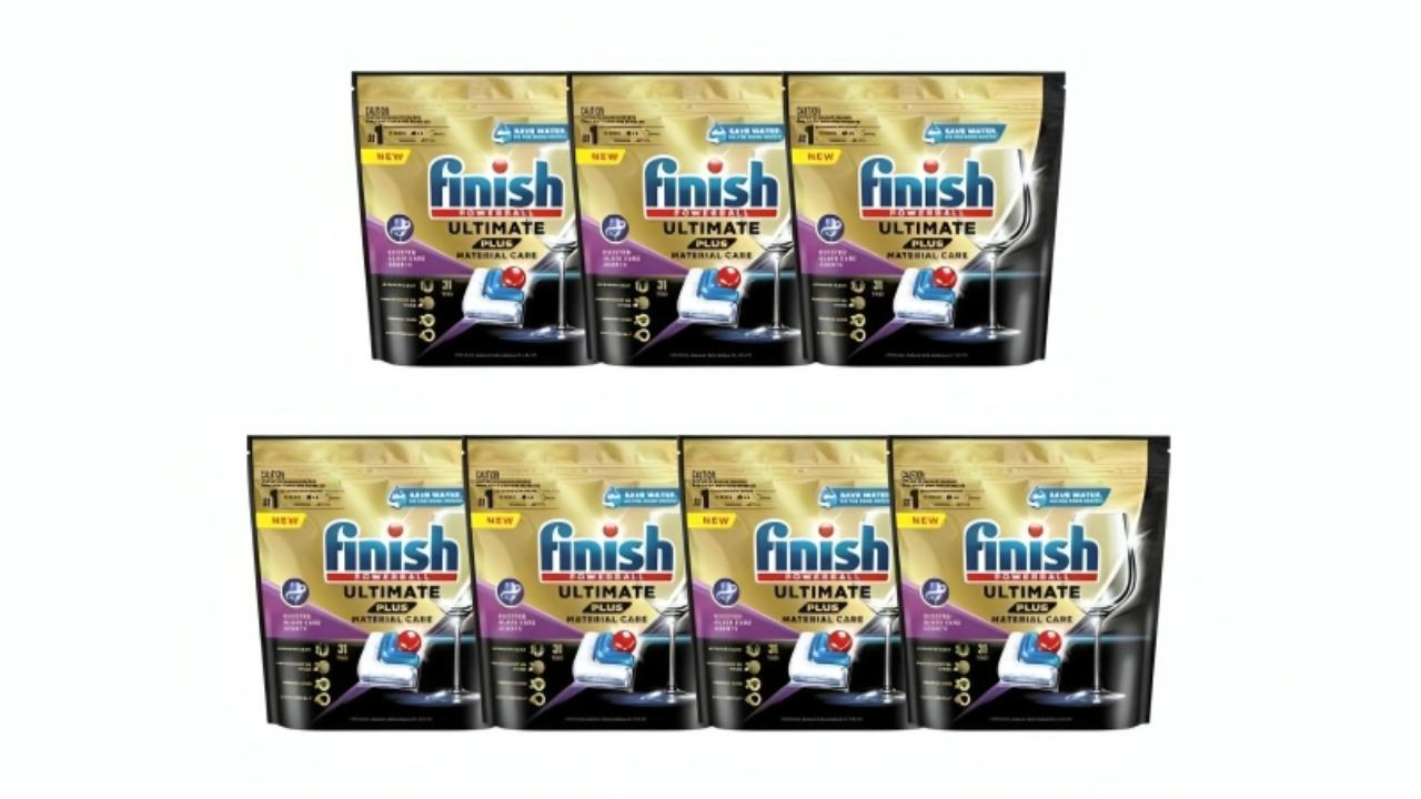 Finish 217 Tabs Ultimate Plus Dishwasher Tablets – Pack of 7