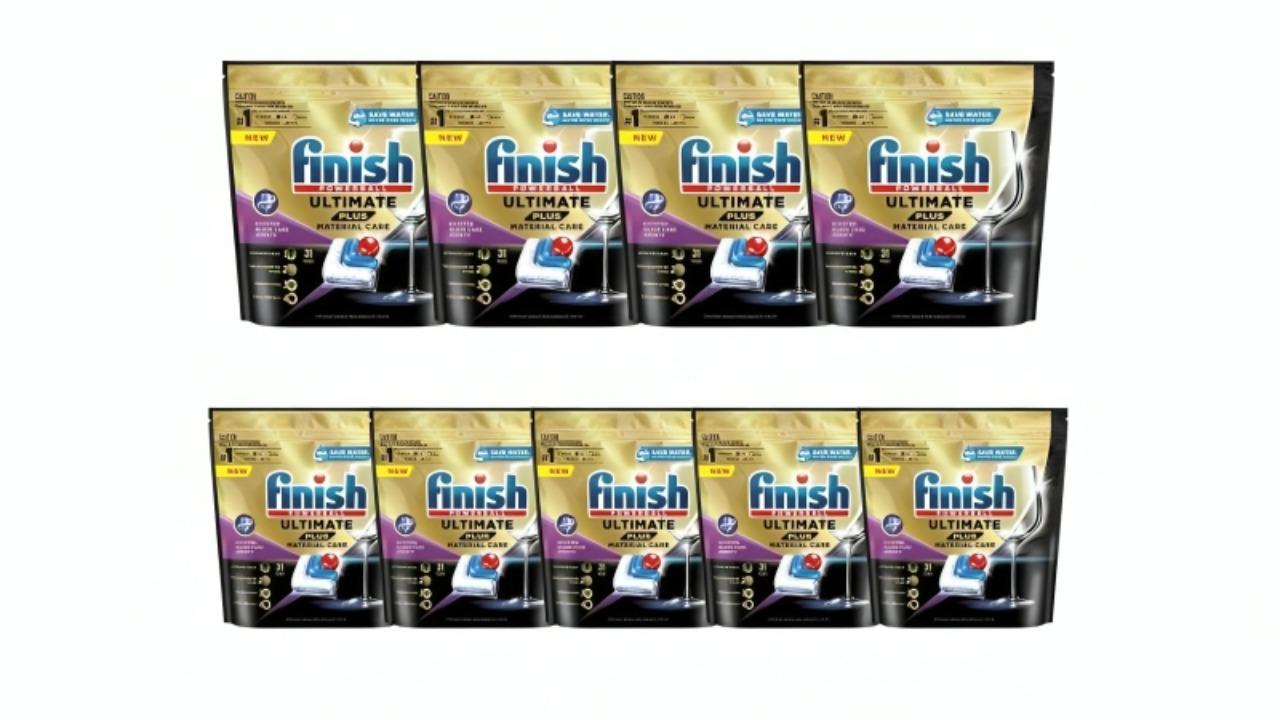 Finish 279 Tabs Ultimate Plus Dishwasher Tablets – Pack of 9