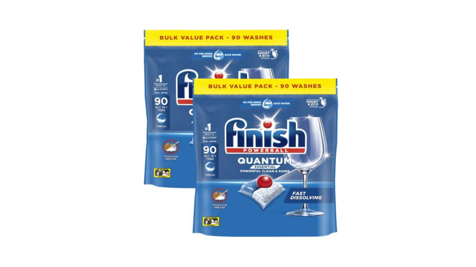 Finish 180 Tabs Quantum Dishwasher Tablets – Pack of 2