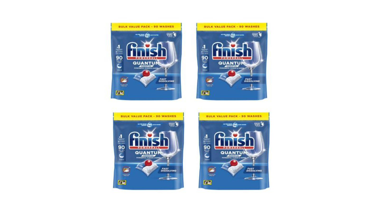 Finish 360 Tabs Quantum Dishwasher Tablets – Pack of 4