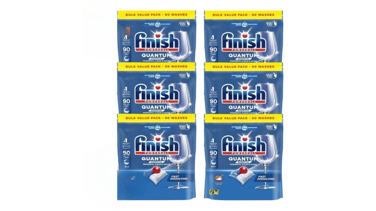 Finish 3293653 6 Piece Powerball Quantum Dishwasher Capsule - Pack of 90