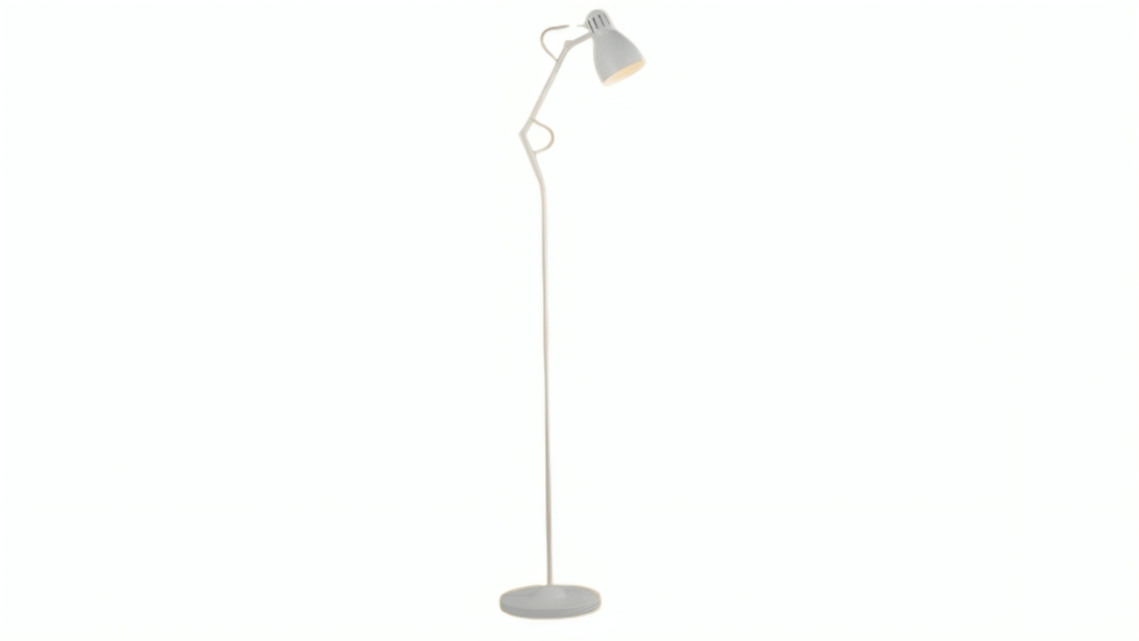 Luminea Metal Adjustable Arms Intense Bright Shade Floor Lamp - White