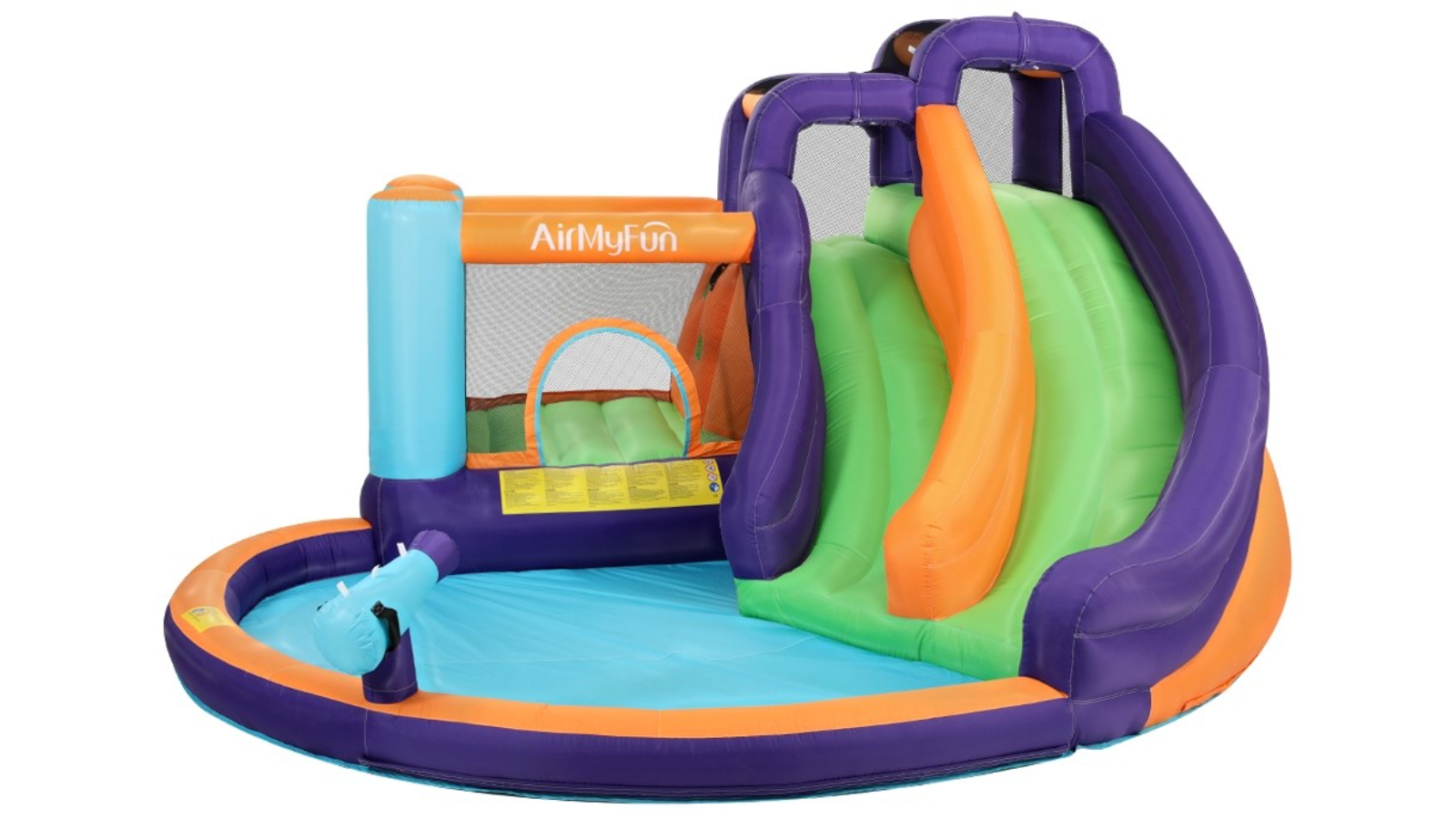 AirMyFun Inflatable Water Double Slide Castle
