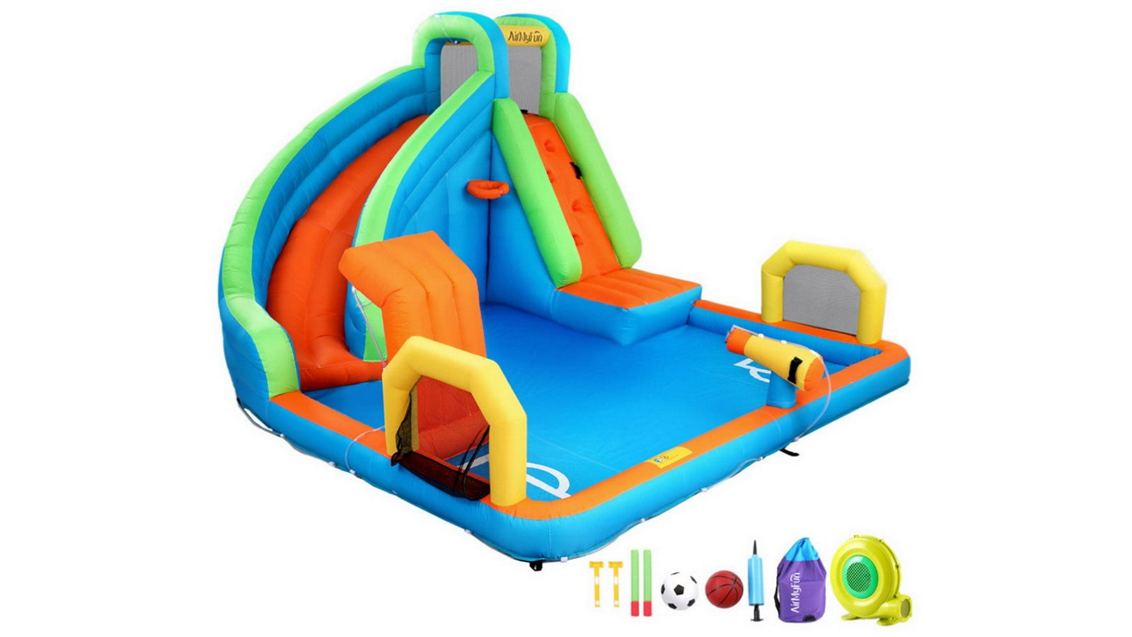 AirMyFun 427 x 374cm Kids Inflatable Pool Water Slide Cannon Splash Park Castle Outdoor Toys