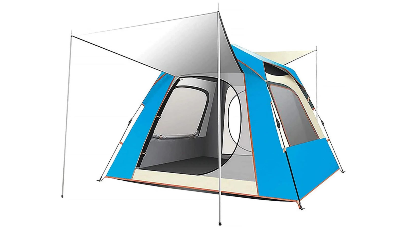 Jacksaqua Instant Pop Up Tent for Hiking 2/3/4 Person Camping Tents with UV Protection - Blue