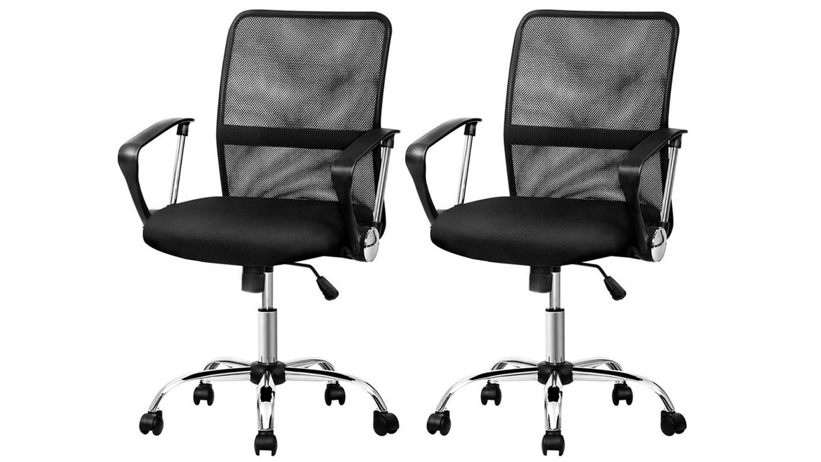 Artiss Set of 2 Mid-Back Mesh Ergonomic Reclining Office Chair