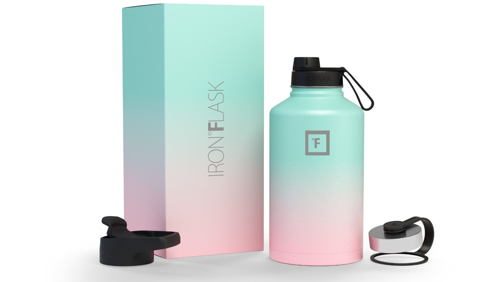 Iron Flask Wide Mouth 1900ml Bottle with Spout Lid Bubble Gum