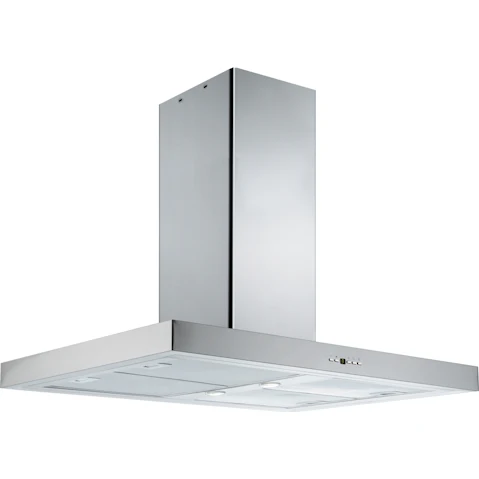 Schweigen 90cm Square-edged Island Canopy Rangehood with Silent Inline Motor