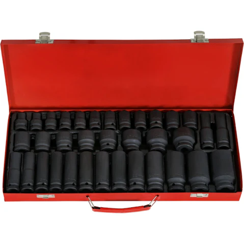 Giantz 35 Piece Drive Impact Metric with Socket Case Set - 8-32metre