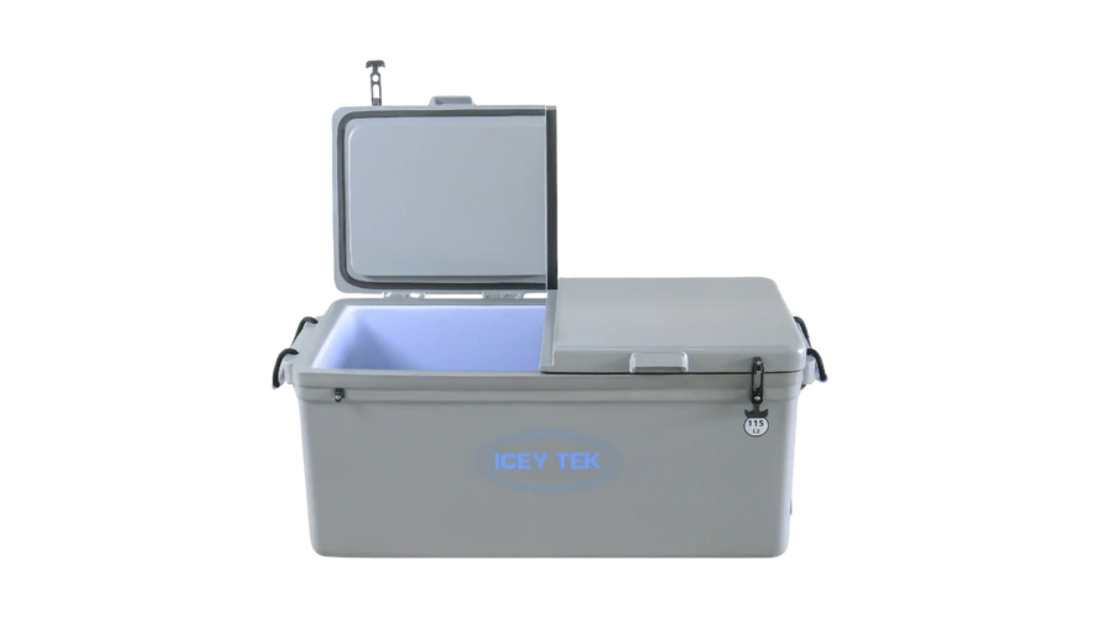 Icey Tek IT115GRY Commercial 115 Litre Split Lid Long Ice Cooler Box - Grey