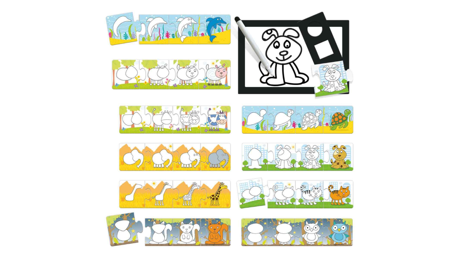 Headu Step by Step Drawing School Kids Fun Learning Puzzle Kit - 3-6 year