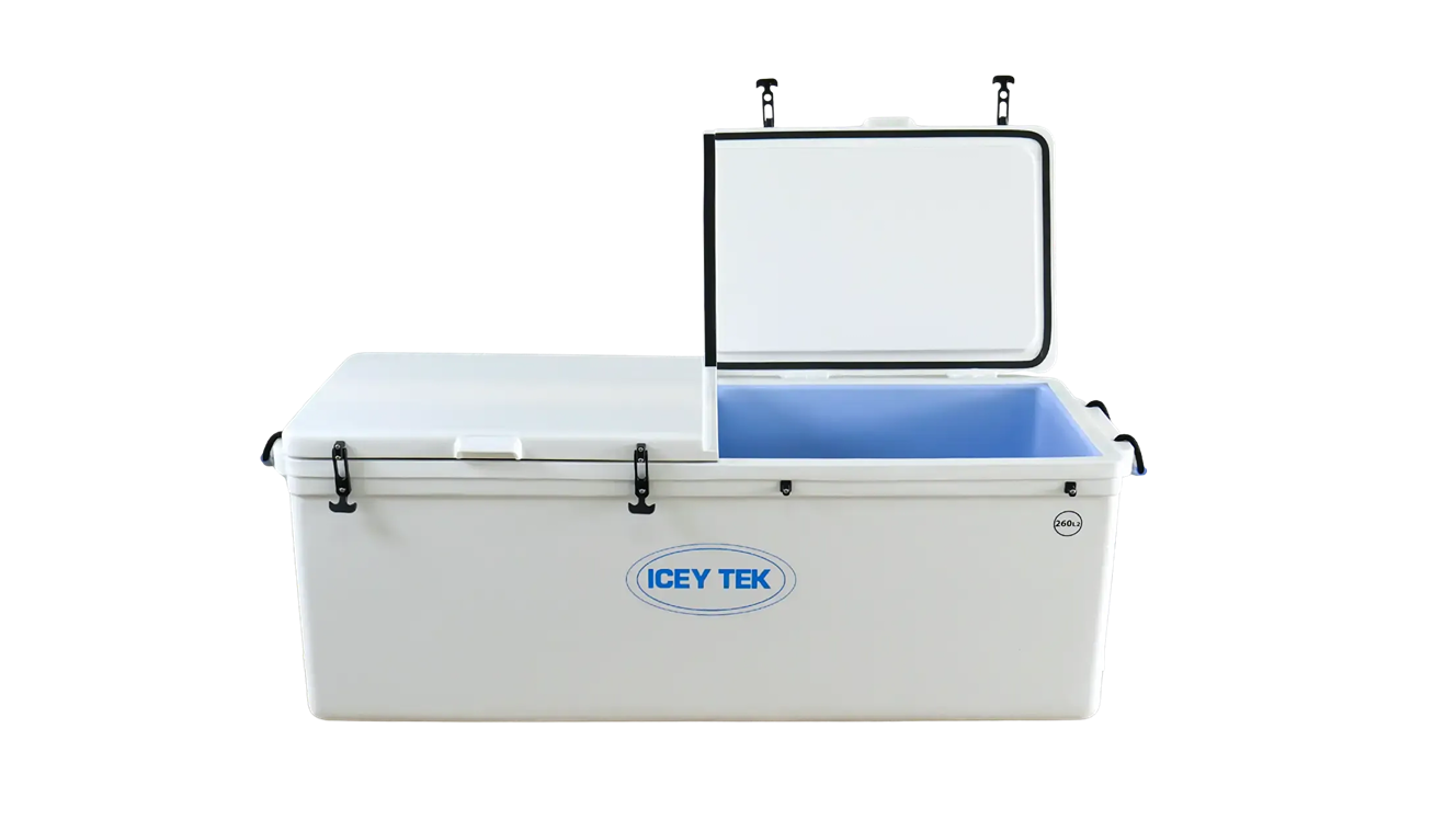 Icey Tek IT260SLWHTE Commercial 260 Litre Long Split Lid Ice Box Cooler - White