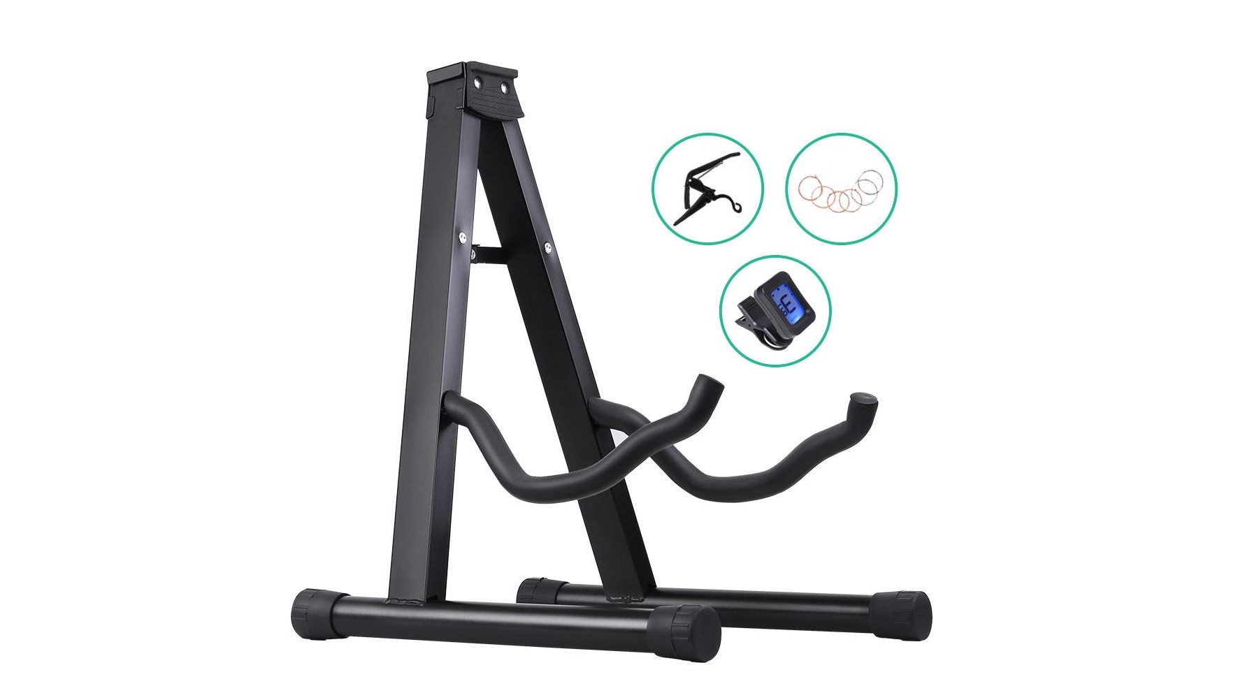 Alpha Folding Guitar Stand with Capo Black Harvey Norman