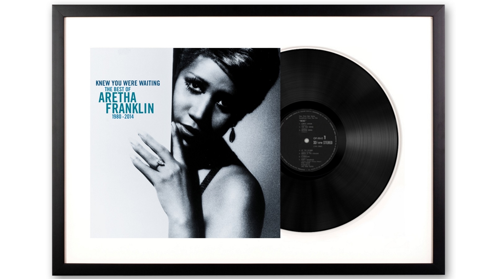 Vinyl Art Framed Aretha Franklin Knew You Were Waiting: The Best Of Aretha Franklin 1980-2014 Album Art