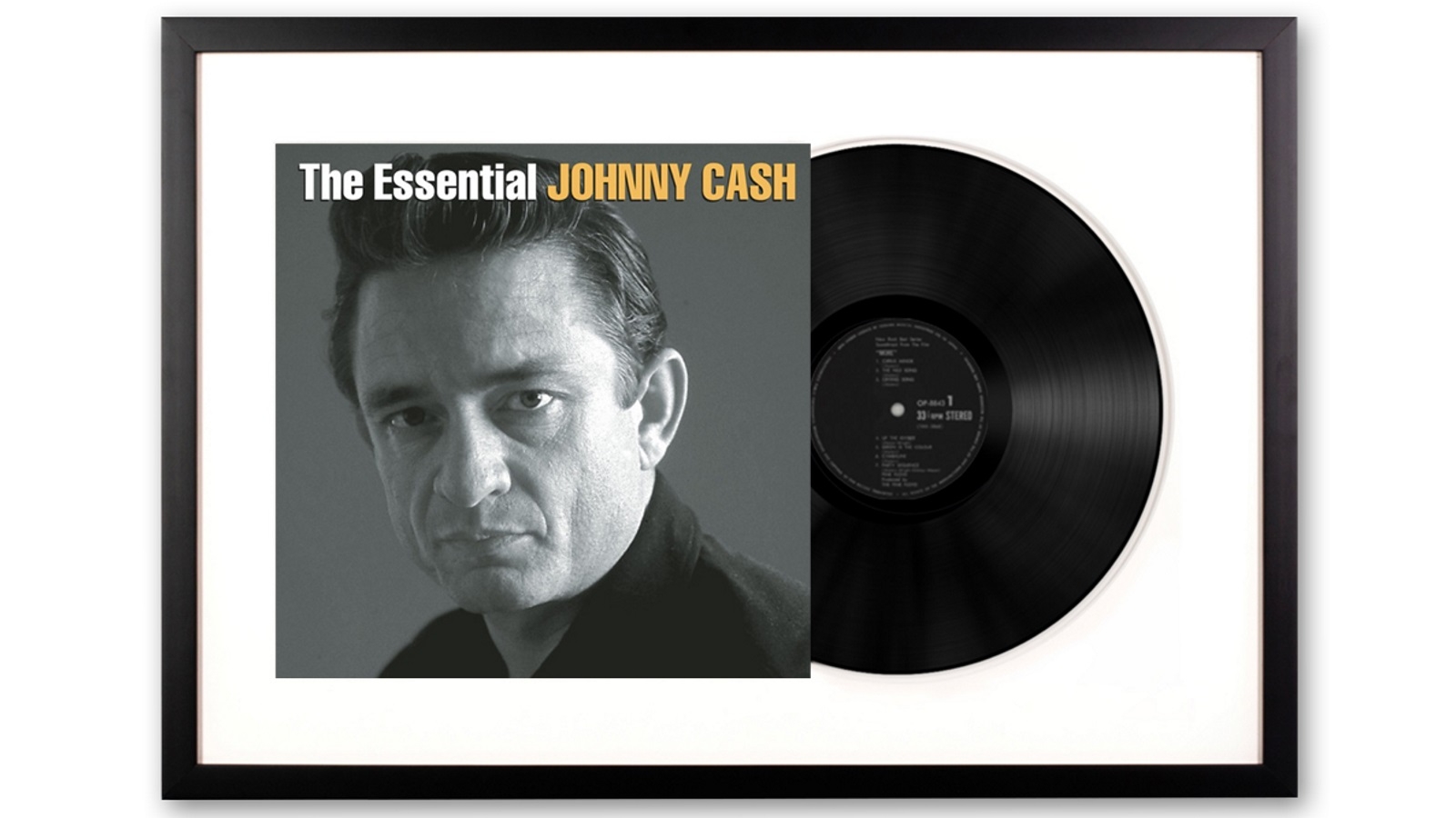 Vinyl Art Framed Johnny Cash The Essential Johnny Cash Album Art