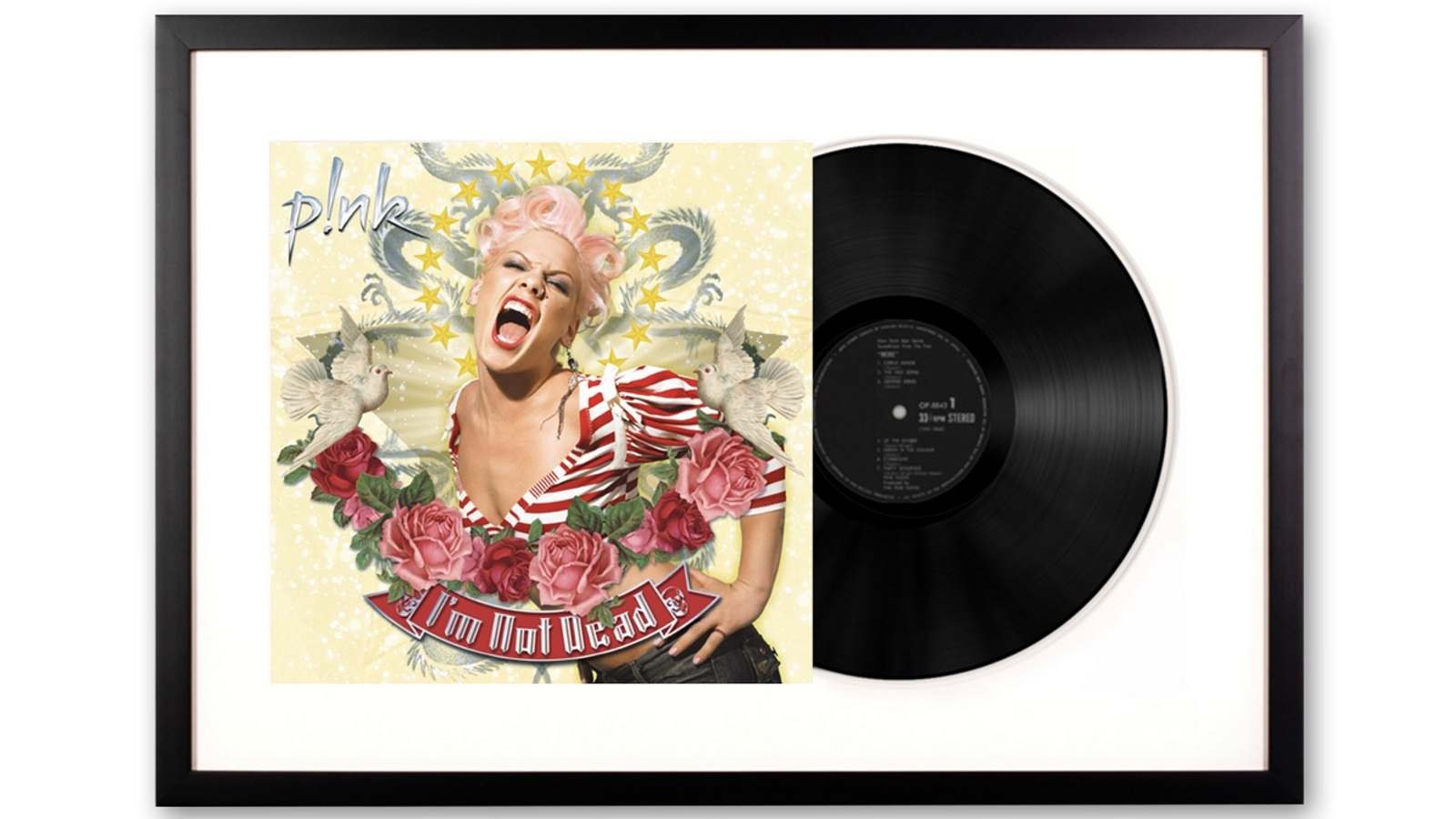 Vinyl Art Framed Pink Pink Im Not Dead Album Art