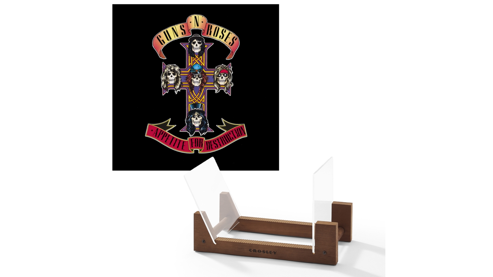 Universal Music Guns and Roses Appetite For Destruction Vinyl Album and Crosley Display Stand