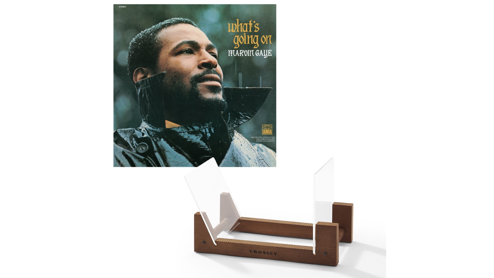 Universal Music Marvin Gaye What's Going On Vinyl Album and Crosley Display Stand