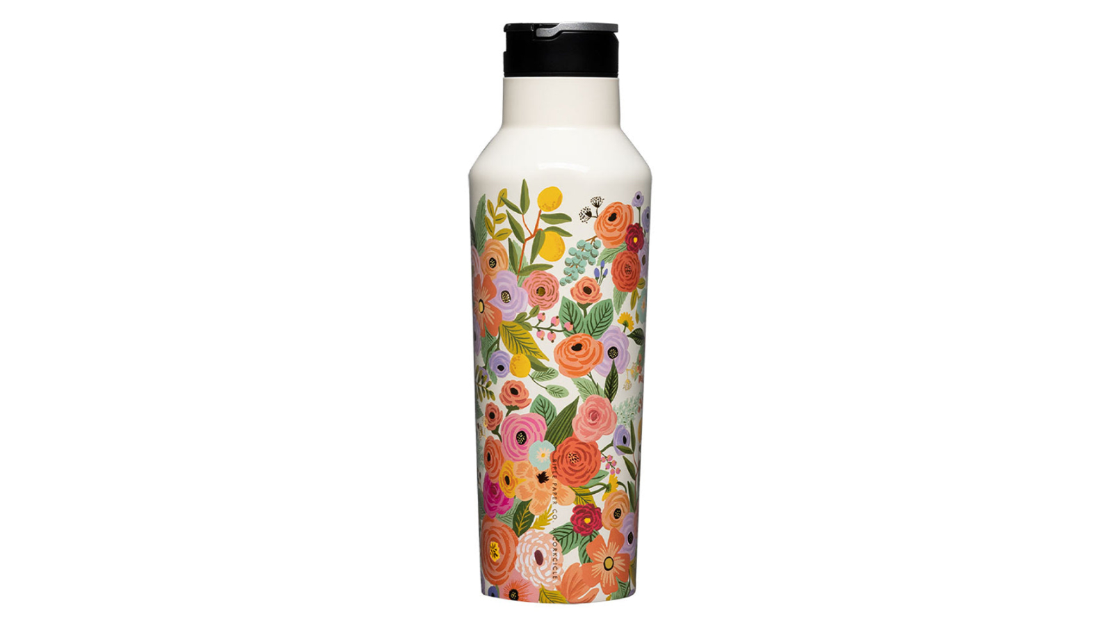 Corkcicle 600ml Sport Canteen Rifle Paper Travel Mug - Garden Party Cream