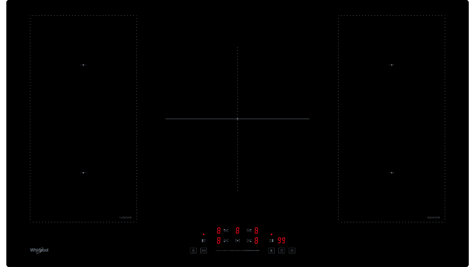Whirlpool 90cm 5 Zone Built-In Induction Hob - Black