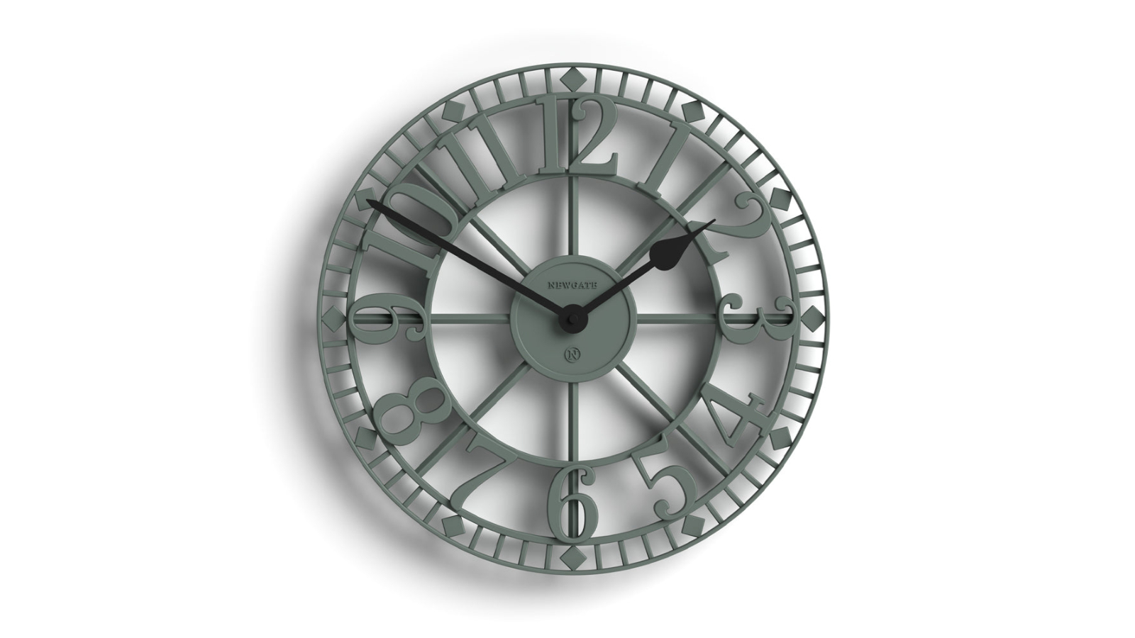 Newgate Warehouse Wall Clock - Asparagus Green