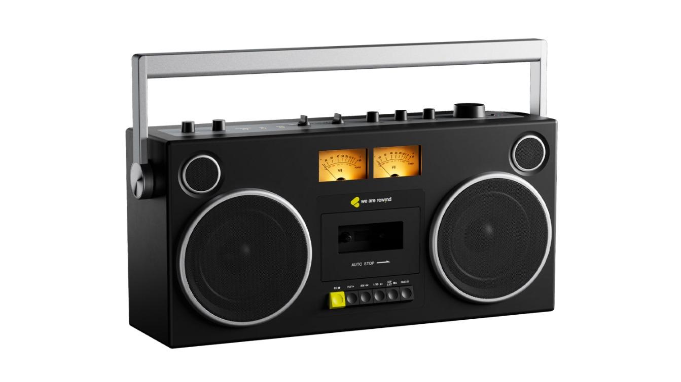 We Are Rewind Curtis Getto Blaster Cassette Player and Recorder - Black