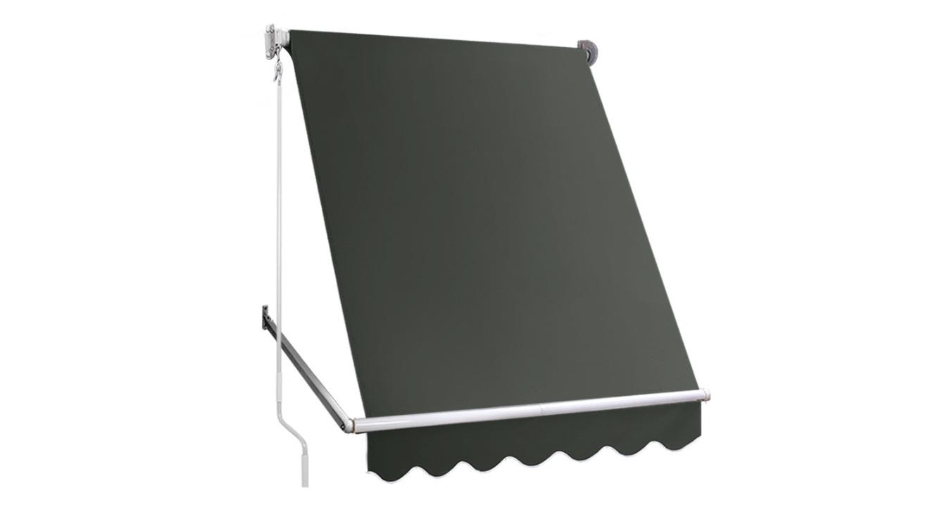 Instahut Outdoor Fixed Window Pivot Arm Retractable Awning Blinds - 1.5 x 2.1m