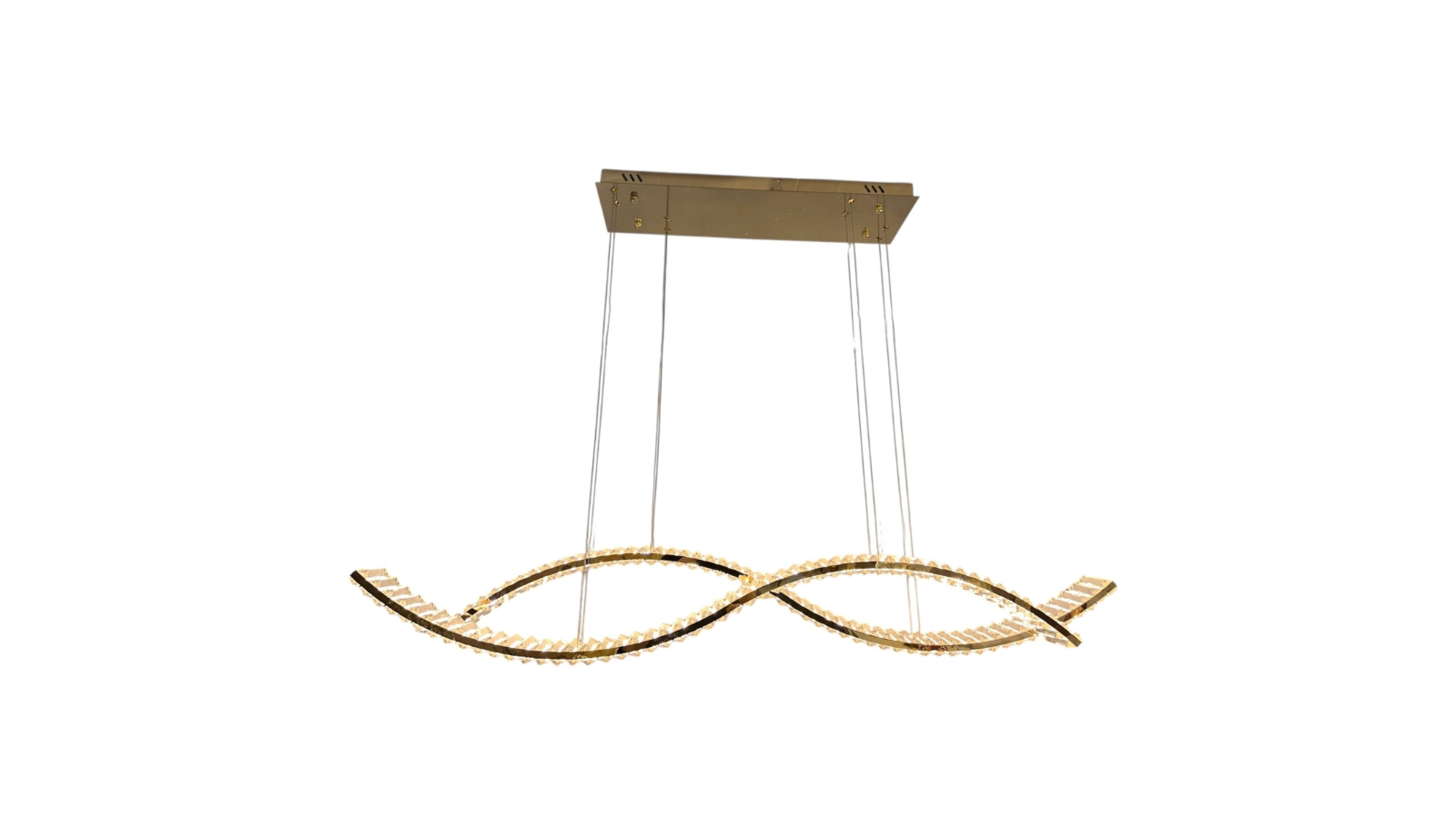 Element Lighting 2-Wave Karl Tri-Colour LED Crystal Pendant - Gold