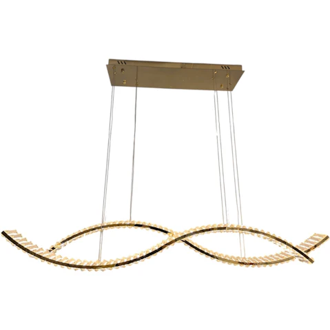 Element Lighting 2-Wave Karl Tri-Colour LED Crystal Pendant - Gold
