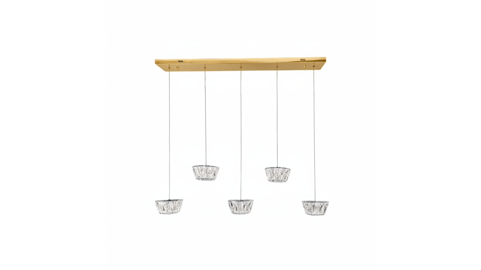Element Lighting Onana 5-Light Tri-Colour LED Crystal Pendant - Gold
