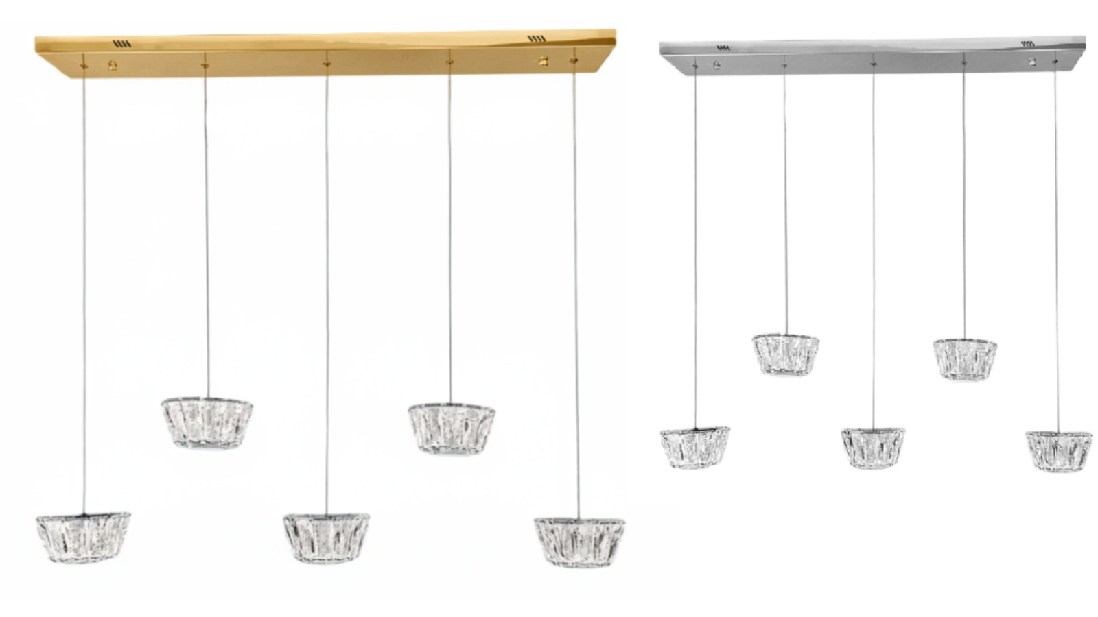 Element Lighting Onana 5-Light Tri-Colour LED Crystal Pendant