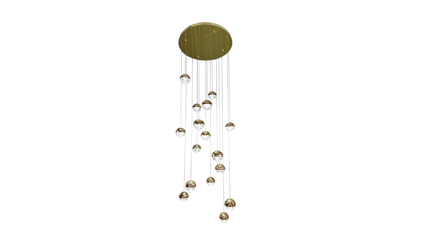 Element Lighting Billy 16-Light Tri-Colour LED Crystal Chandelier - Gold