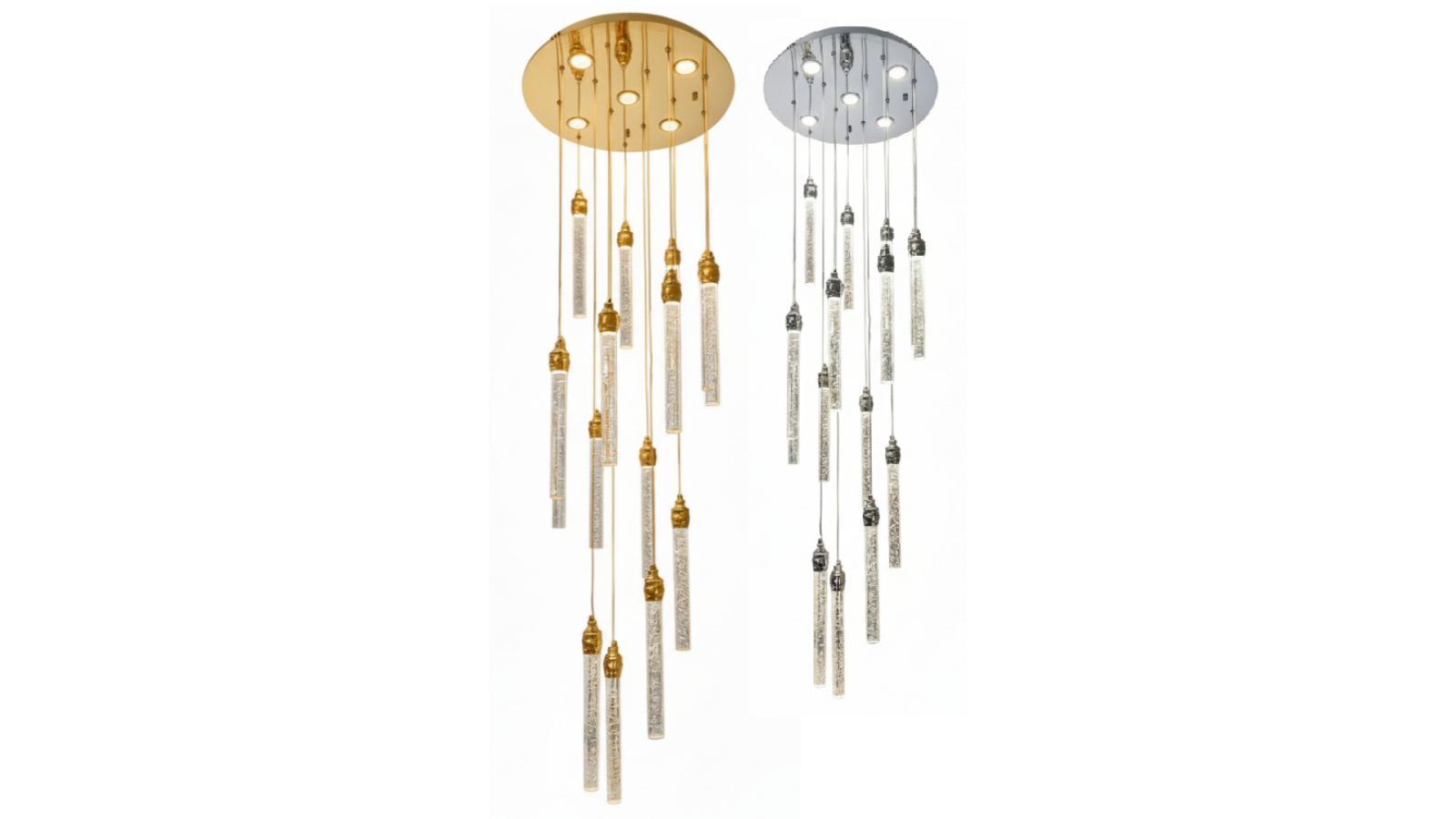 Element Lighting Lena 15-Stick Tri-Colour LED Crystal Chandelier