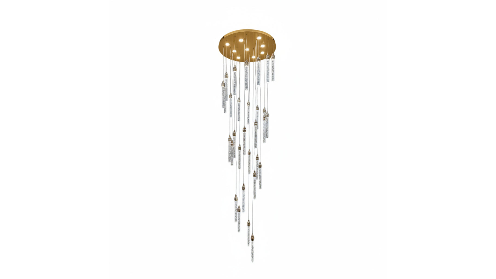Element Lighting Lena 30-Stick Tri-Colour LED Crystal Chandelier - Gold
