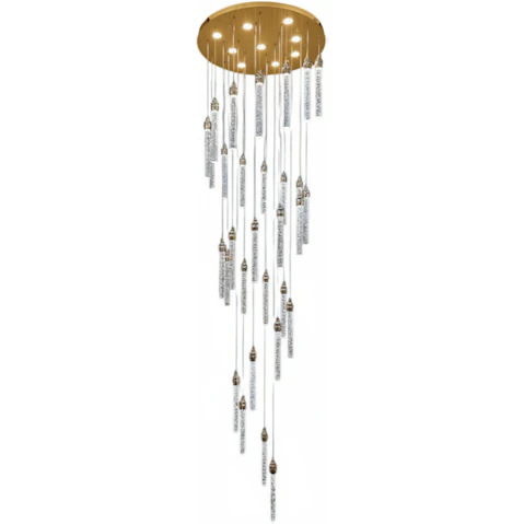 Element Lighting Lena 30-Stick Tri-Colour LED Crystal Chandelier - Gold