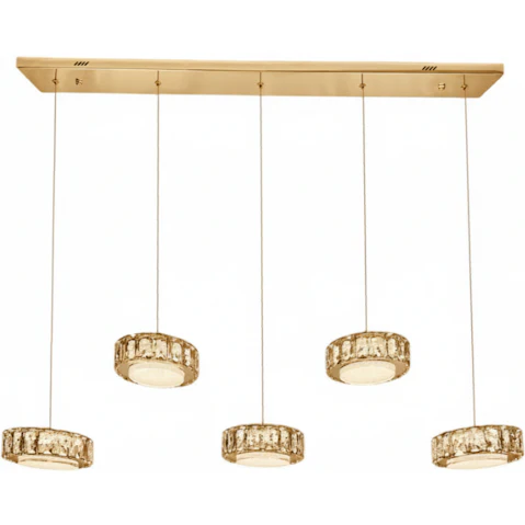 Element Lighting LAN 5-Light Tri-Colour LED Crystal Pendant - Gold