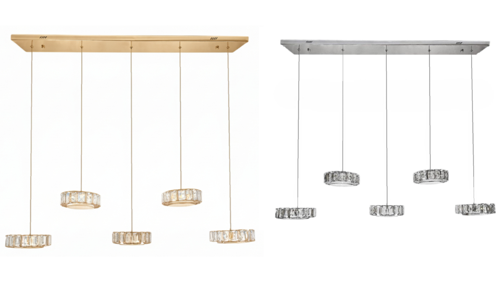 Element Lighting LAN 5-Light Tri-Colour LED Crystal Pendant