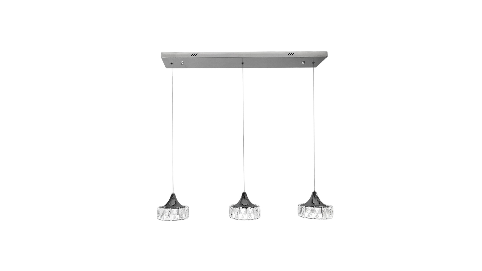 Element Lighting Teo 3-Light Tri-Colour LED Crystal Pendant - Chrome