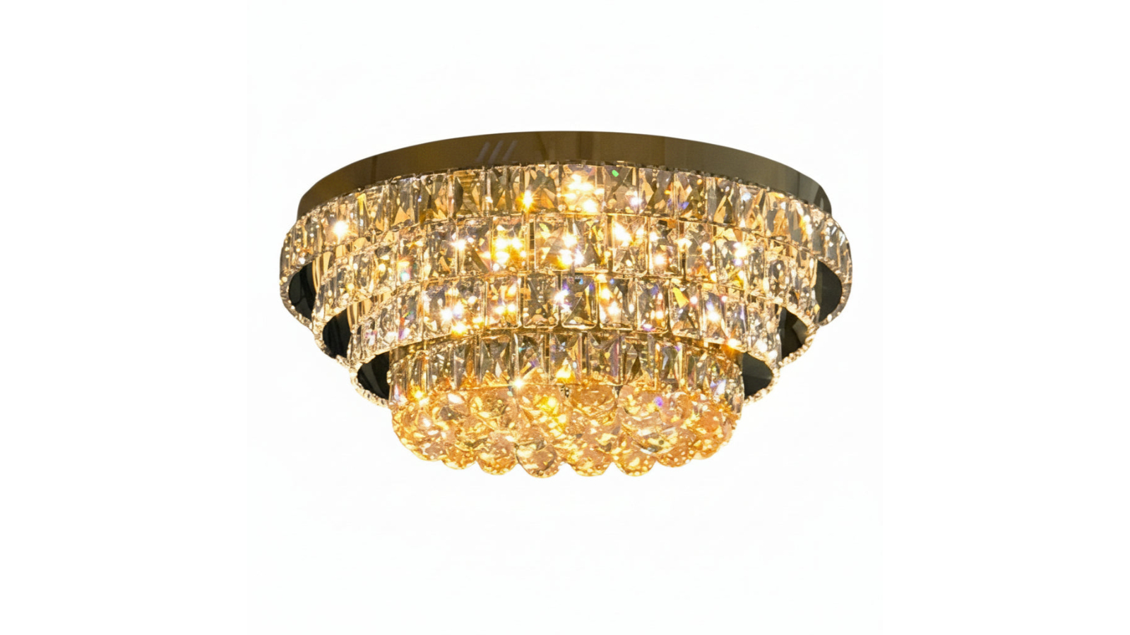 Element Lighting Norris 60cm LED Tri-Colour Crystal Ceiling Light - Gold