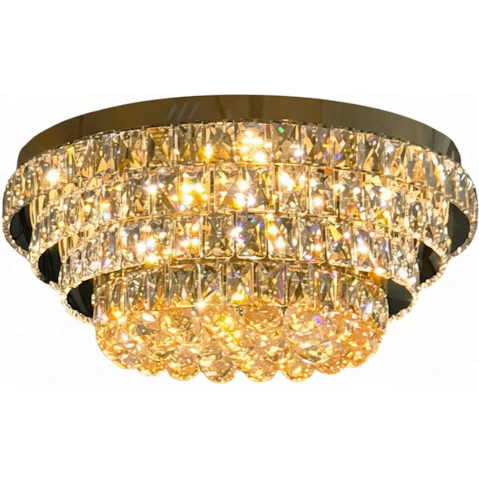 Element Lighting Norris 60cm LED Tri-Colour Crystal Ceiling Light - Gold