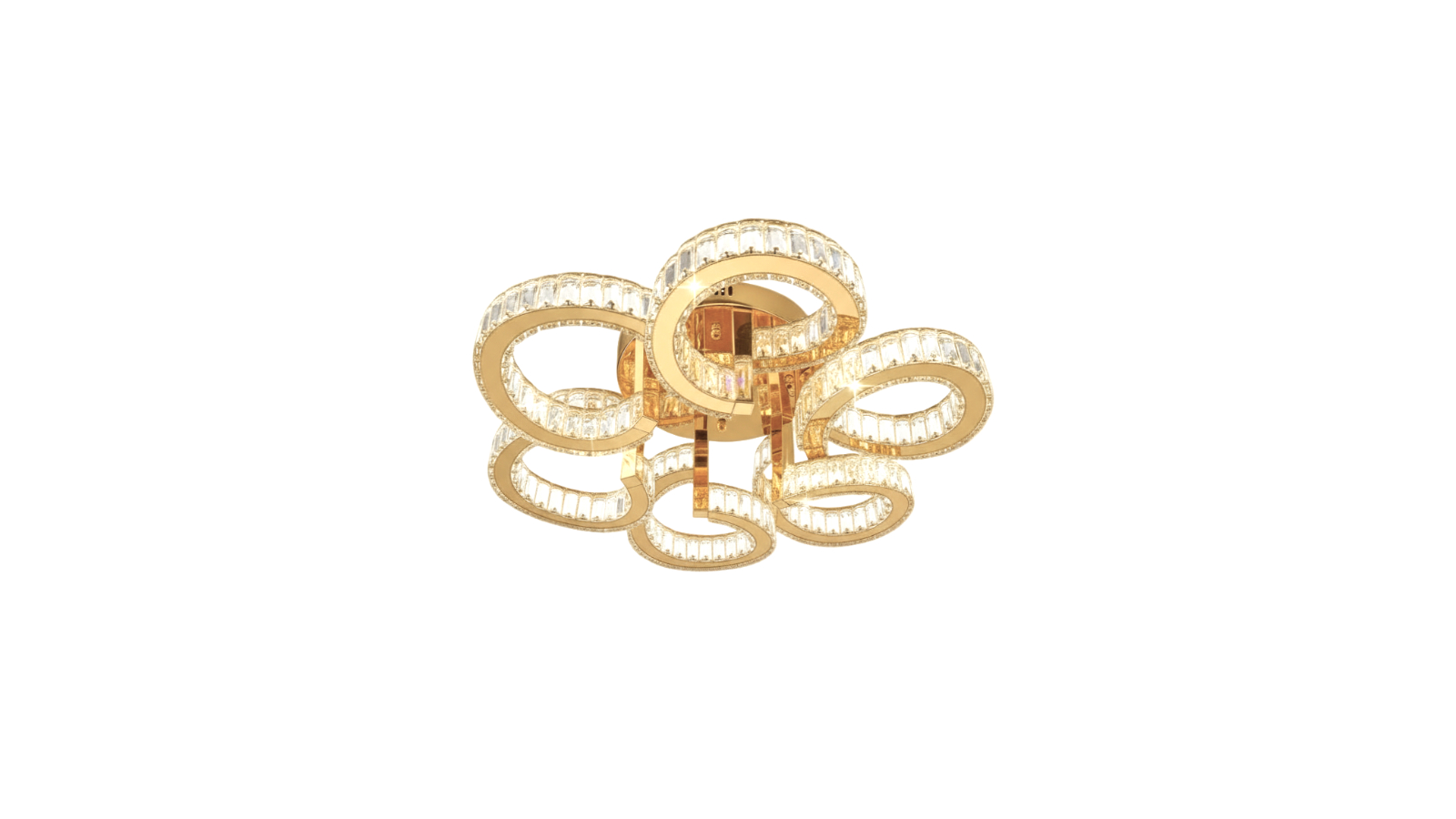 Element Lighting Ciao 70cm CTC LED Tri-Colour 6-Ring Crystal Light - Gold
