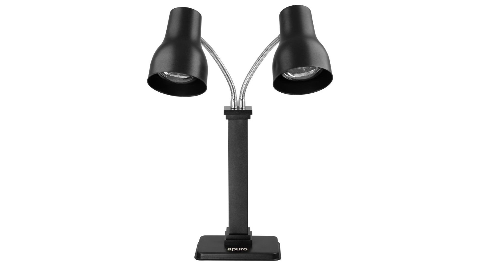 Apuro JA868-A Matte Black Double Heat Lamp Carving Station