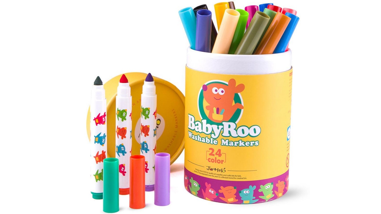 JarMelo Baby Roo Washable Markers - 24 Colours