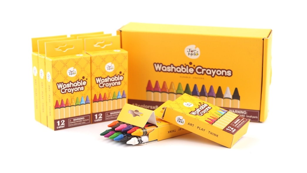 JarMelo Washable Crayons - 12-8 Packs
