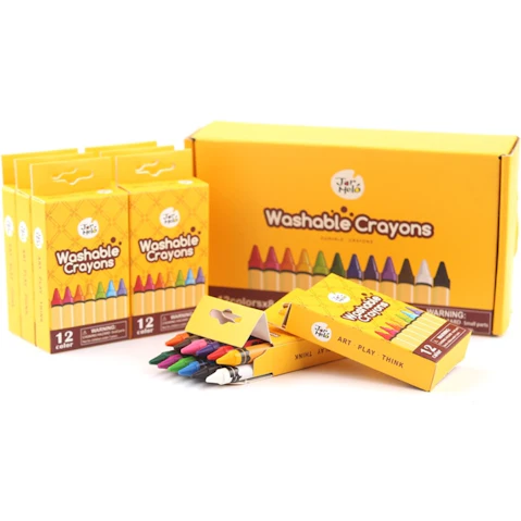 JarMelo Washable Crayons - 12-8 Packs