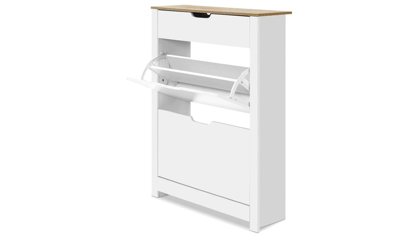 Artiss 16 Pairs Shoe Cupboard Storage - White