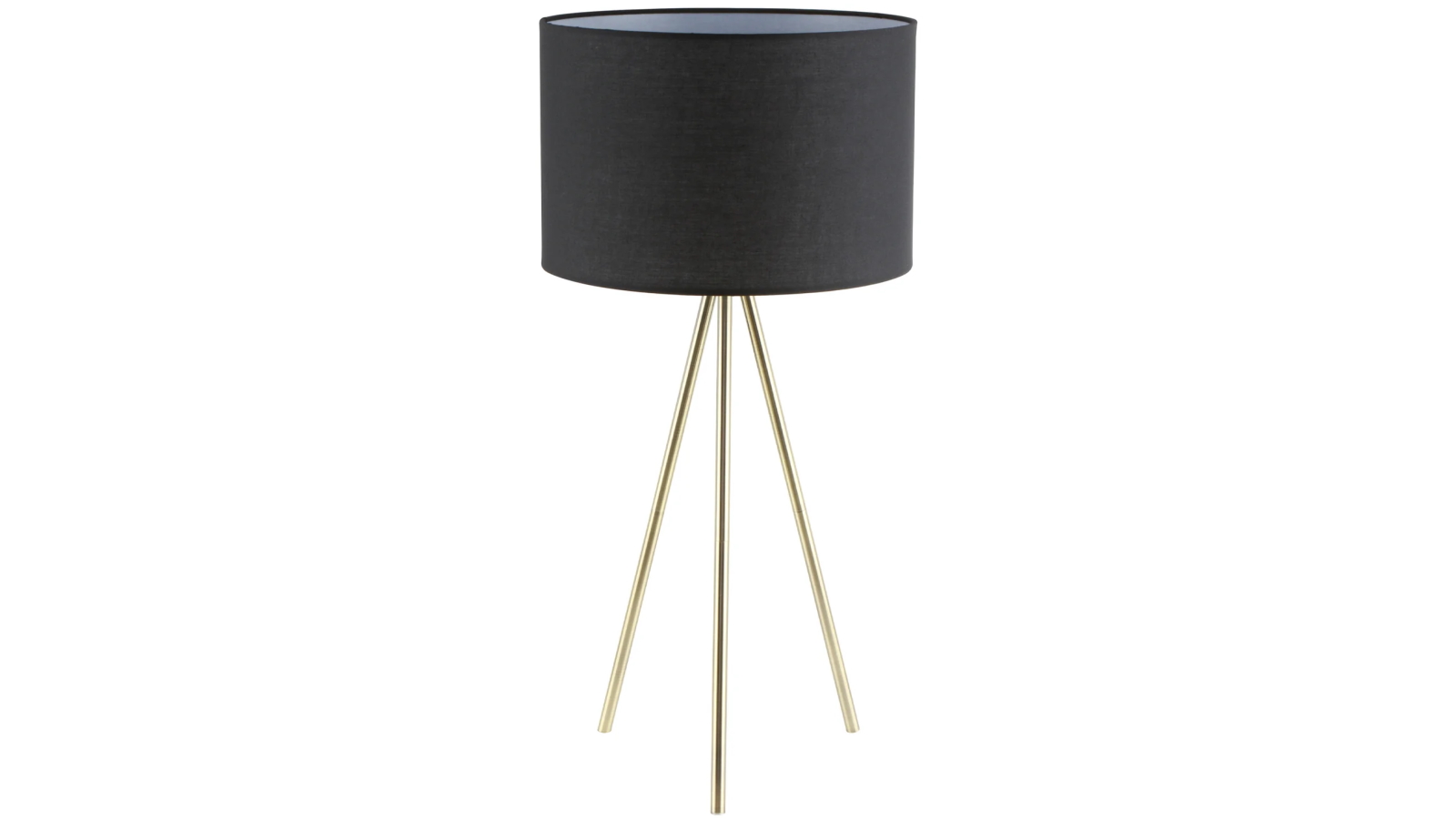 Jambes Black Drum Shade Table Lamp with Antique Brass Tripod