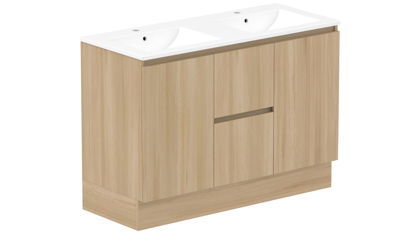 ADP Jane 1200mm Door & Drawer Twin Vanity with Double Basin Cast Marble Top Harvey Norman